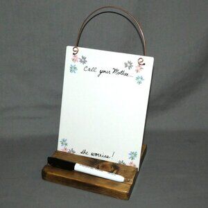 Call Your Mother...She Worries Ceramic Tile Dry Erase Hanging Message Memo Board